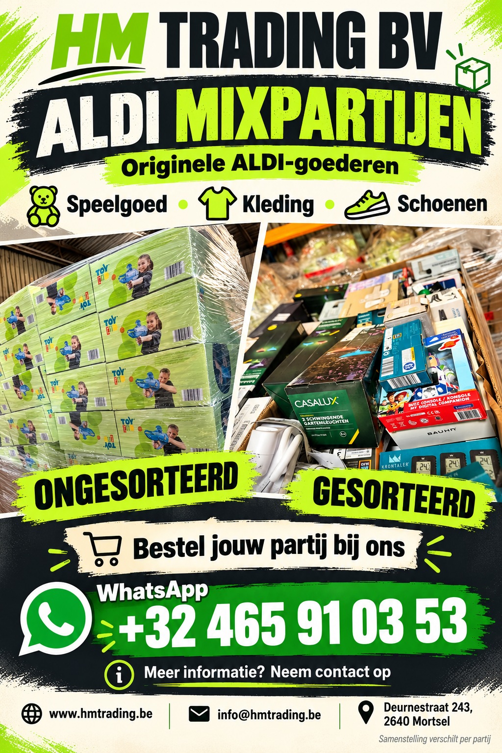 ALDI mixpartijen · gesorteerd en ongesorteerd