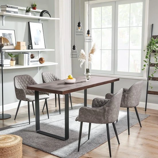HMTM grijze gestoffeerde eetkamerstoelen