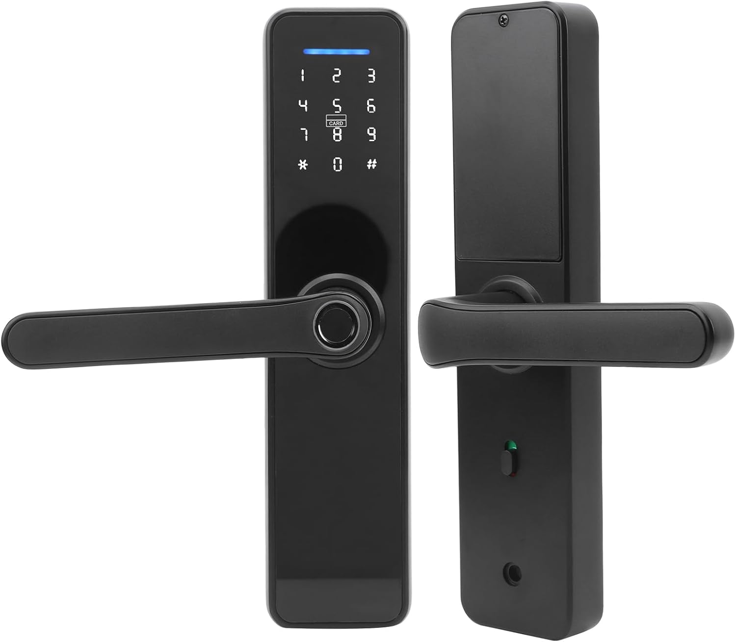 Elektronisch deurslot, wifi touch smart deurslot met vingerafdruk, digitale code deurslot vingerafdruk huisdeurslot met handgreep, compatibel met Tuya Smart Lock