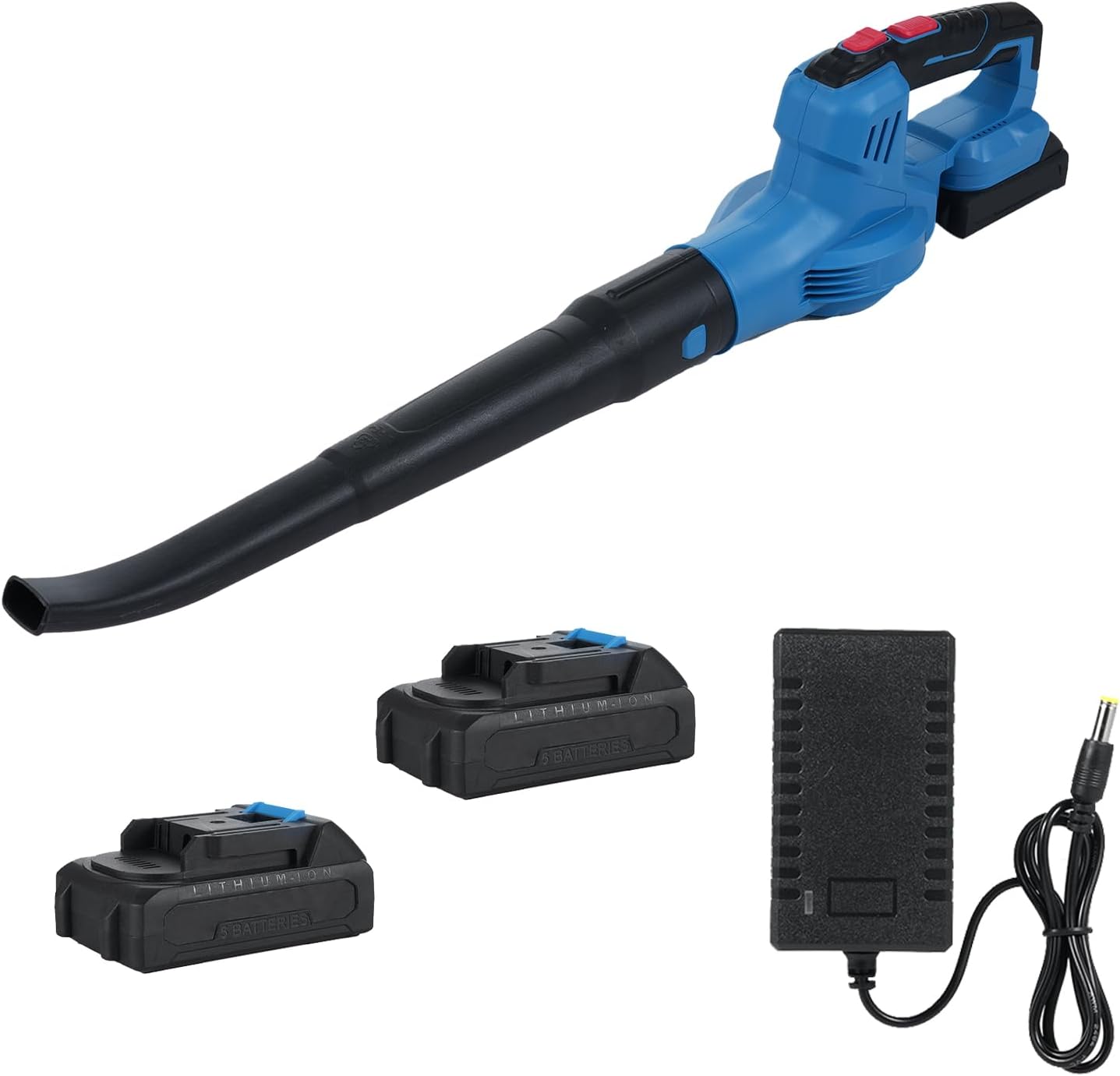 20 V accu-bladblazer, 300 W krachtige borstelmotor, 150 MPH draagbare handbladblazer, elektrische bladblazer voor gazononderhoud, 2,0 Ah accu-aangedreven bladblazer voor het sneeuwruimen
