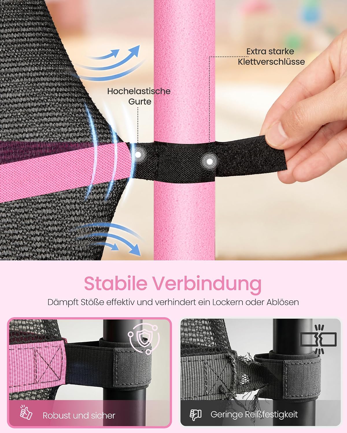 SONGMICS Trampoline voor kinderen, 174 cm, kindertrampoline met veiligheidsnet, randafdekking, mini-trampoline, fitness, stalen frame, tuintrampoline, voor binnen en buiten, tuin