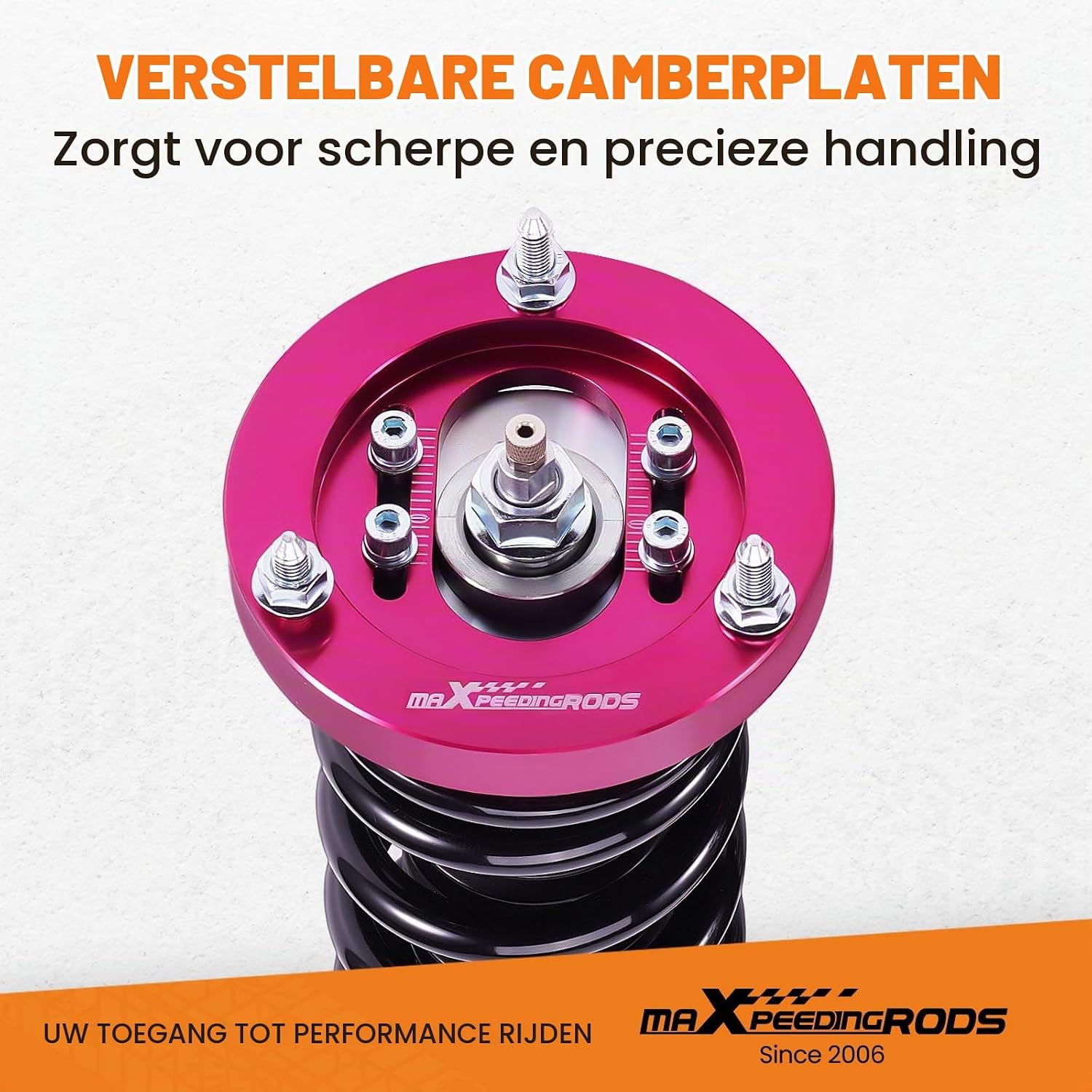 maXpeedingrods Chassis-schroefophangsysteem voor E46 3-serie 98-06, hardheidsverstelbaar, 330xd, 330d, rood — foto 6