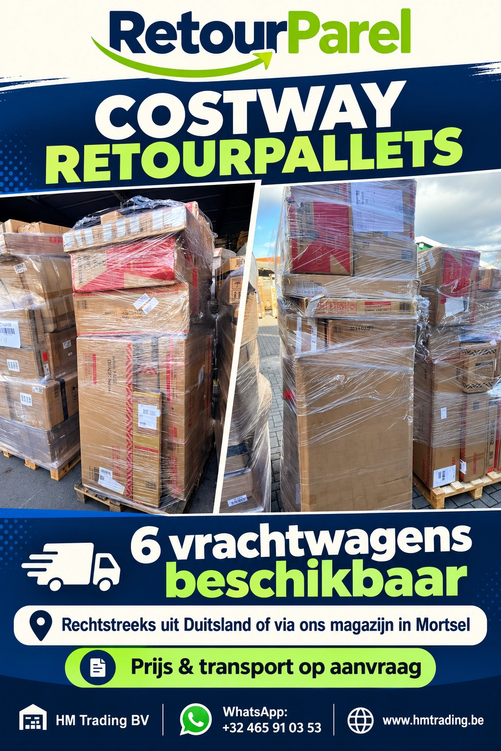 Costway retourpallets — 6 vrachtwagens beschikbaar