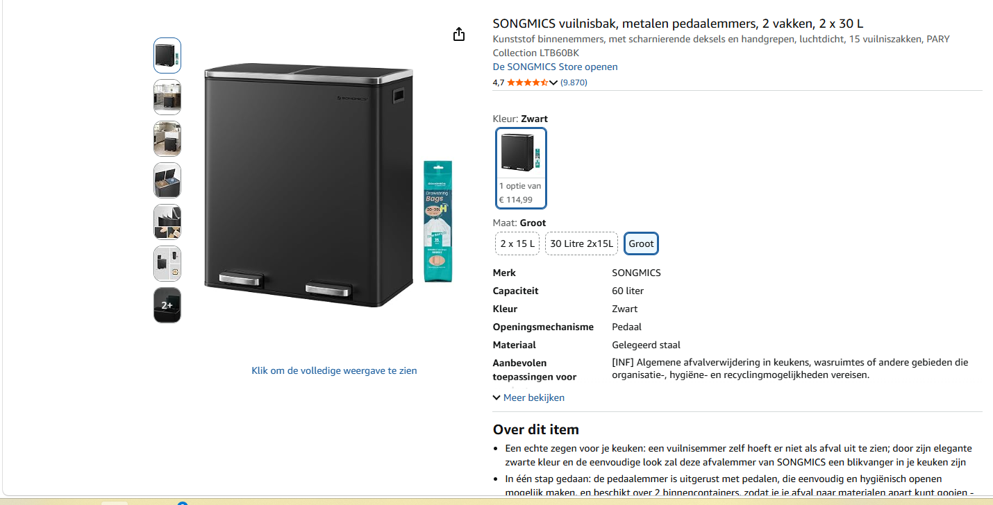 Product- en prijsreferentie LTB60BK